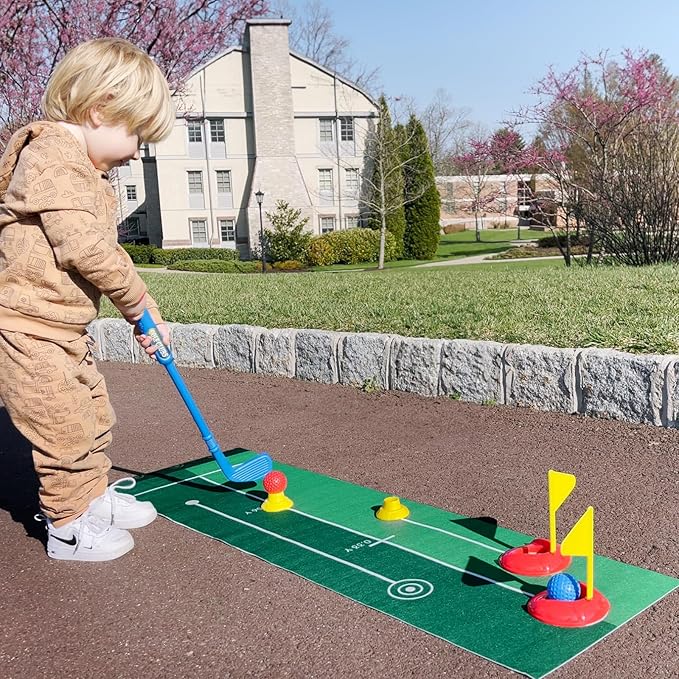 Liberry Toddler Golf Set for 2 3 4 5 Years Old Boys Girls, Kids Golf Clubs Set with Putting Mat, Outdoor Indoor Sports Toys Christmas Birthday Gift