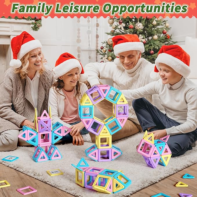 Toddler Girl Toys, Magnetic Tiles 44pcs, Birthday Gifts Ideas for Girls Age 3-5, Magnetic Building Blocks, Magnet STEM Montessori Toddler Kids Christmas Toys Gifts for 3 4 5 6 7 Year Old Girls