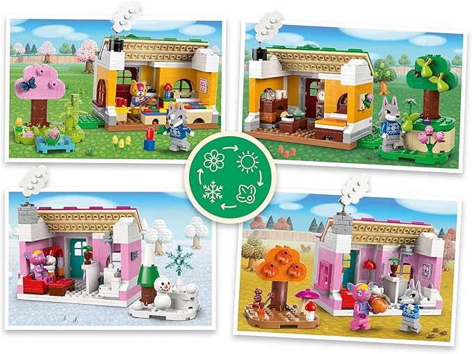 LEGO Animal Crossing Creative Houses: Seasons of Fun Building Toy - Pretend Play Set for Girls & Boys, Ages 7+ - Create 2 Houses W/1 Set of Building Blocks for Kids - Gift Idea for Birthdays -77057