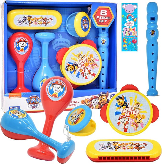Paw Patrol Musical Instruments Toddlers Kids Music Toy Set Percussion Instrument Tambourine Maracas Recorder Flute for Children Preschool Education