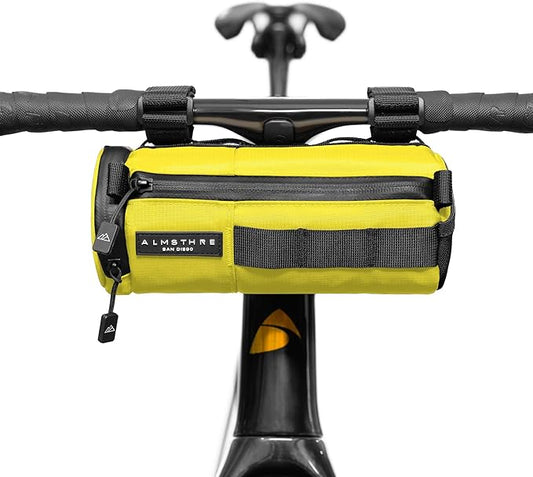 Compact Bar Bag – Sterling Electric Yellow | Hard-Shell Bike Handlebar Bag with Waterproof Zipper & Adjustable Straps | Lightweight Bicycle Handlebar Bag, Compatible with Road & MTB Bikes