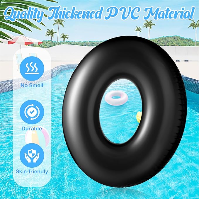 8 Pcs Large Inflatable Pool Float 36 Inches Swimming Ring Pool Floats Adult Inflatable Tube for Summer Vacation Beach River Bachelorette Wedding Party Supplies