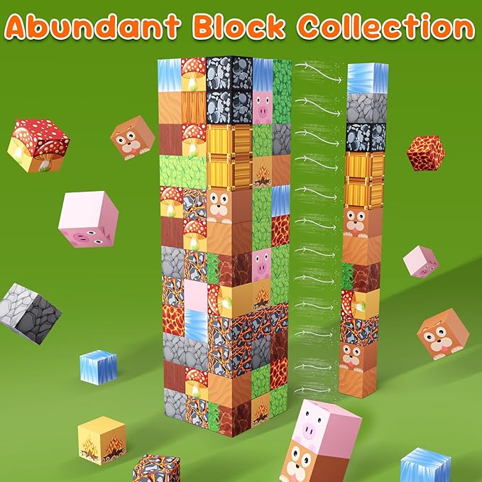 200PCS Magnetic Blocks - Magnetic Building Block for Kids Ages 3 4 5 6 7 8, Sensory Toy for STEM Montessori Sensory Toys for Kids 3+ Boys and Girls Christmas Birthday Gifts