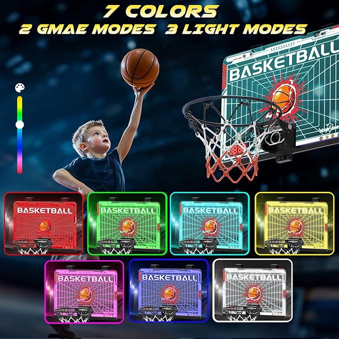 EagleStone Kids Indoor Basketball Hoop, 4 Balls Mini Basketball Toy for Toddlers