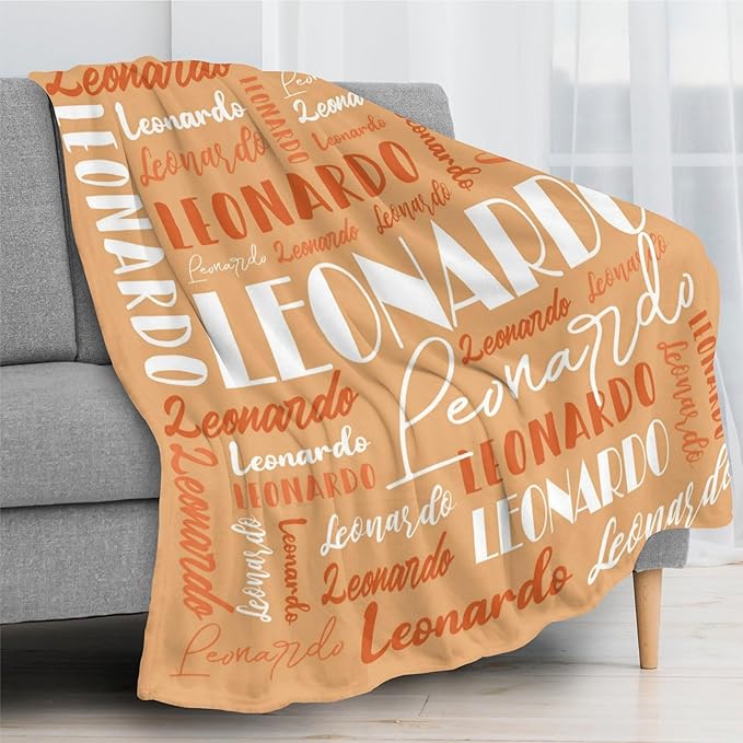 Name Blanket Personalized Blanket for Adult Kids Flannel Customize Throw Blanket Custom (Color 05, 40 x 50 Inches)
