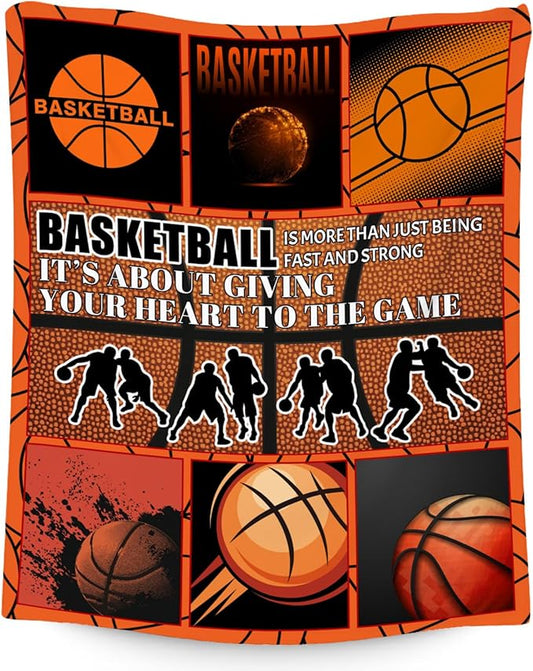 Basketball Blanket for Girls, Basketball Gifts for Boys, Sport Throw Blankets for Team Daughter & Son, Kids Throws for Couch Sofa Home Decor (30x40 Inch)