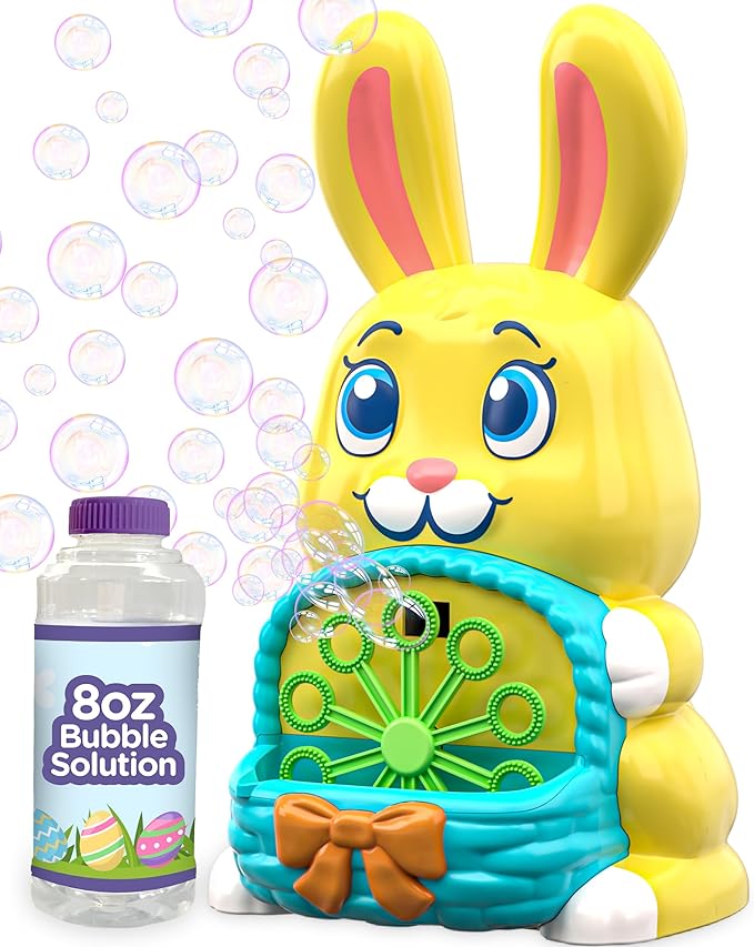 Move2Play, Bunny Bubble Blower | Gift for Kids & Toddlers | Bubble Machine | Toy for Toddlers, Boys and Girls | Indoor & Outdoor | Birthday Party | Summer Fun | Gift for Girl 1, 2, 3, 4+ Years Old