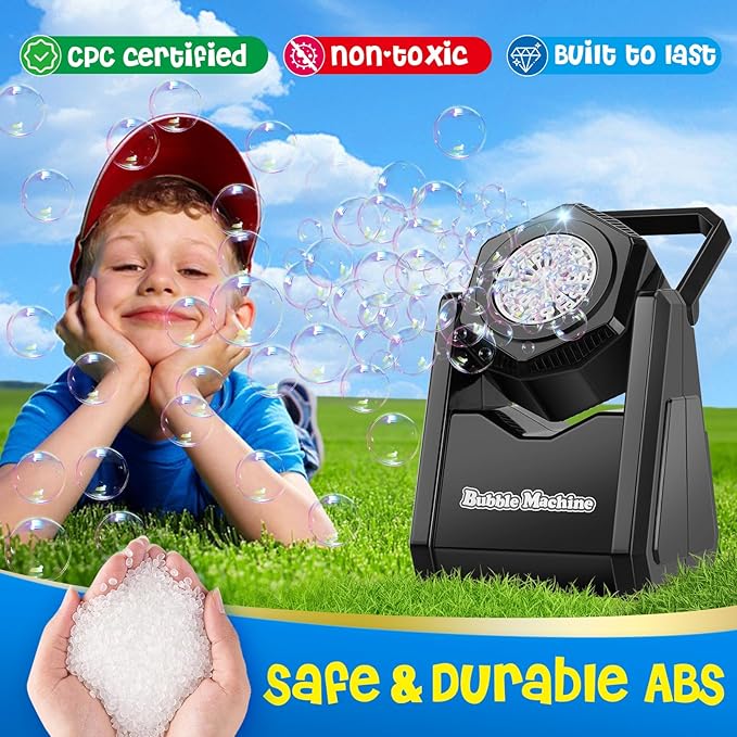 Bubble Machine for Kids, Automatic Bubbles Blower Maker Outdoor Outside Toys for Toddlers Age, Toys for 3 4 5 6 7 8 Years Old Boys Girls, Gift for Party Wedding Birthday