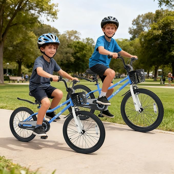 BABY JOY Kids Bike, 12 14 16 18 20 Inch Children Bikes for Boys Girls Teens 3-8 8+ Years w/Training Wheels or Kickstand, Handbrake, Coaster Brake & Removable Basket, Kids Bicycle of Multiple Colors