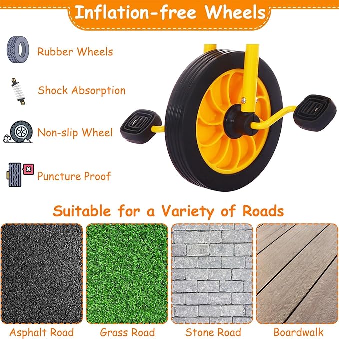 Kids Tricycle for Ages 3-8, Double Kids Trike Bike, Preschool Daycare Outdoor Tandem Bike with Airless Rubber Tires, Two-Seater and Non-Slip Pedals, Gift for Boys and Girls