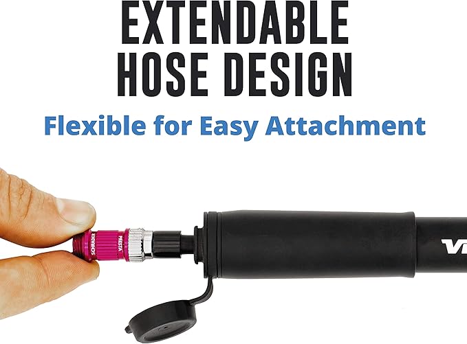 Vibrelli Mini Bike Pump - Presta & Schrader Bicycle Pump - 120 PSI Tire Pump for Road & MTB - No Valve Changing Needed