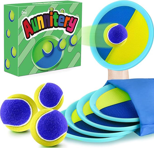 Toss and Catch Ball Set Beach Toys for Kids Outdoor Toys and Yard Games for Boys and Girls Improves Focus Great for Exercise Fun Easter Christmas Birthday Gift Idea - 8 inch