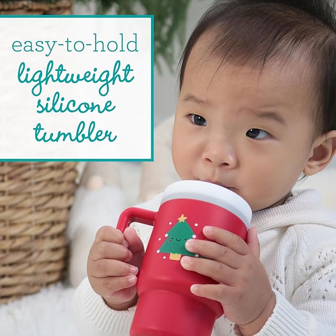 Infantino My 1st Tumbler, Silicone Sippy Cup with Straw & Handle, Spill-Resistant Baby Cup for On-the-Go, BPA-Free Transition Bottle