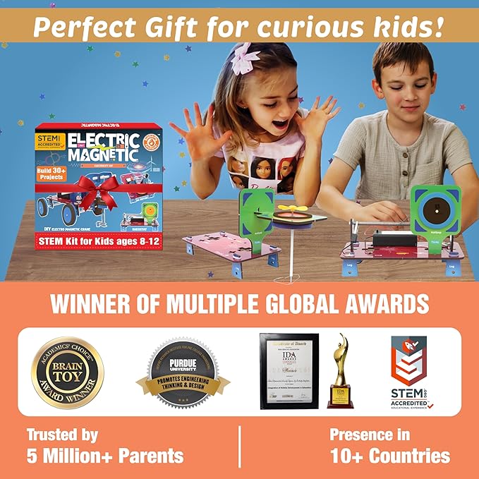 Butterfly EduFields 30in1 STEM Kits for Kids Age 8-10-12 | STEM Toys for Ages 8-13 | Electricity & Magnetism | Science Project Kit for Boys & Girls Aged 8-10-12-14 | Best Educational Birthday Gift