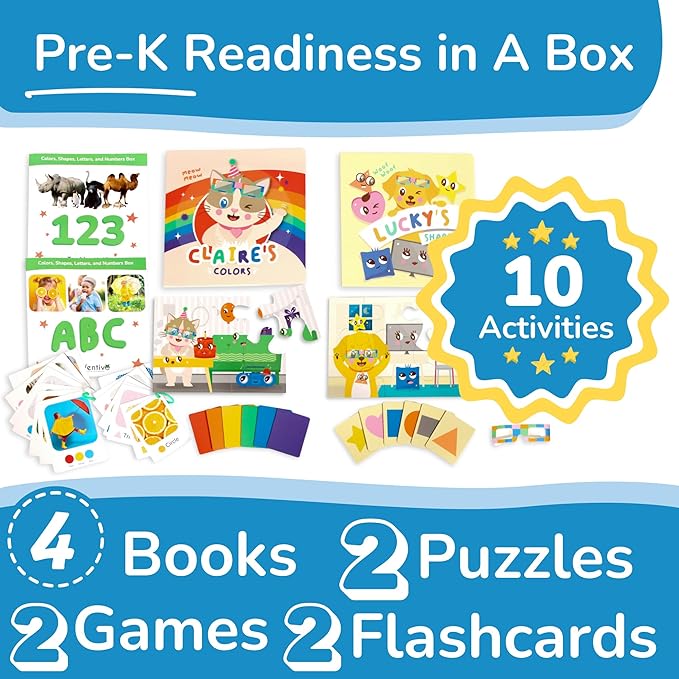 Preschool Montessori Learning Kit With Busy Book For Toddlers 1-3- Baby Flash Cards - Quiet Activity Books - Puzzles Ages 2-4 - Flashcards 3-5 Years - 1 Year Old Boy Gifts -1st Birthday Toys For Girls