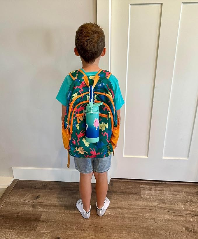 Mininoo Boys Water Bottle for School, 16oz Stainless Steel Insulated Metal Water Bottle with Straw Lid for Girls, Boys (Sky/Blue)