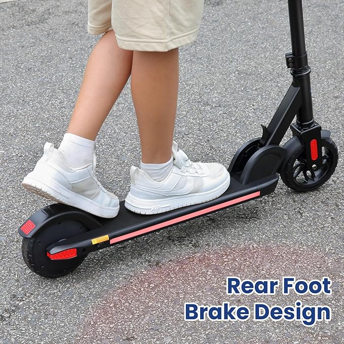 Caroma Electric Scooter for Kids Ages 6-14, 150W/180W Motor,10 MPH Max Speed & 7 Miles,Adjustable Height & Speed,Colorful Lights,LED Display,Foldable Kids Electric Scooter 132 Lbs Max Load