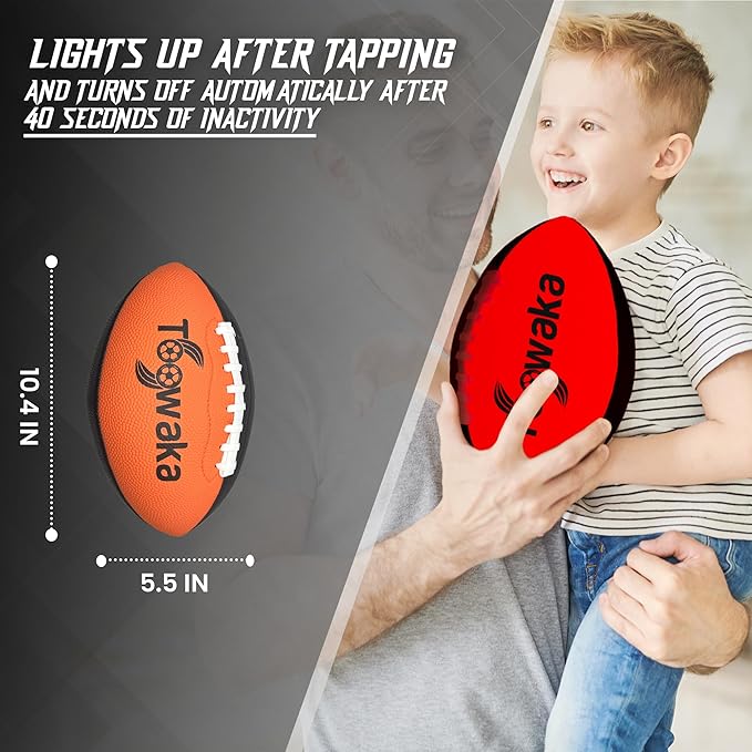 Kids Light up Football,Glow in The Dark Youth Ball with LED Lights Pre-Installed-Batteries Included