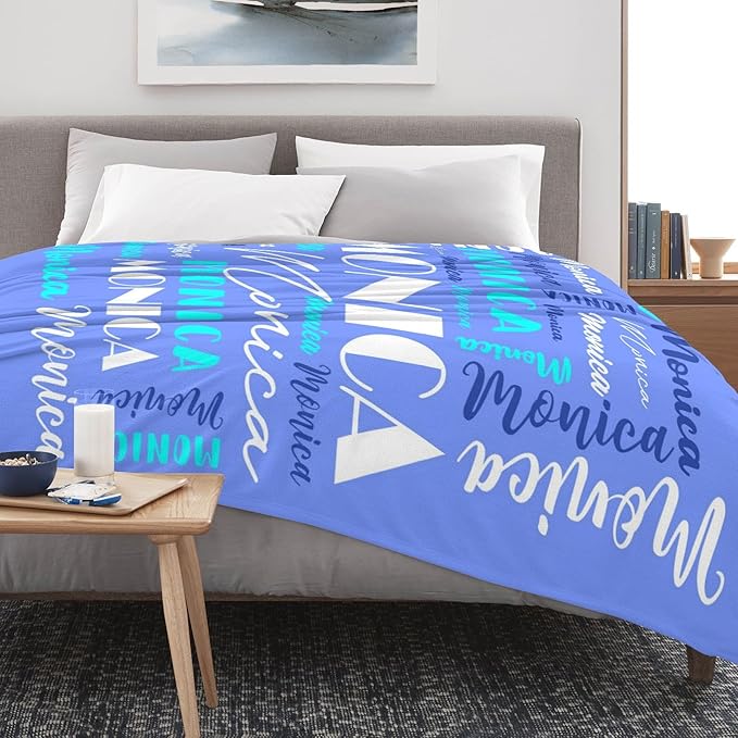 Name Blanket Personalized Blanket for Adult Kids Flannel Customize Throw Blanket Custom (Color 26, 30 x 40 Inches)