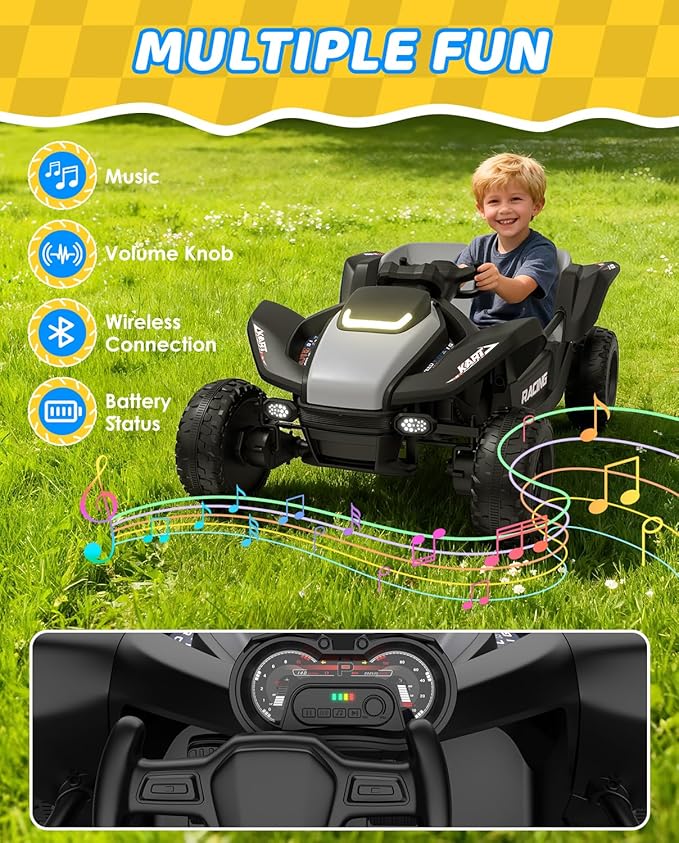 24V Ride On Toys for Big Kids, 24V 2 Seats, 4WD Ride on Car w/Remote Control, OP70 Electric Car with Multimedia Including Music, Story, Wireless Connection, Ideal Gift for Xmas & Birthday