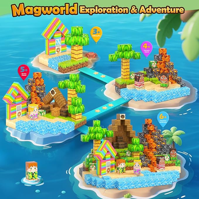 Magnetic Blocks - 120PCS 1“ Magnetic Building Blocks Kids Toys for Age 3-5 4-8 5-7 8-12, Stacking Mine Magnet World Craft Cubes for Kids, Educational Toys Christmas Birthday Game Gifts for Boys Girls