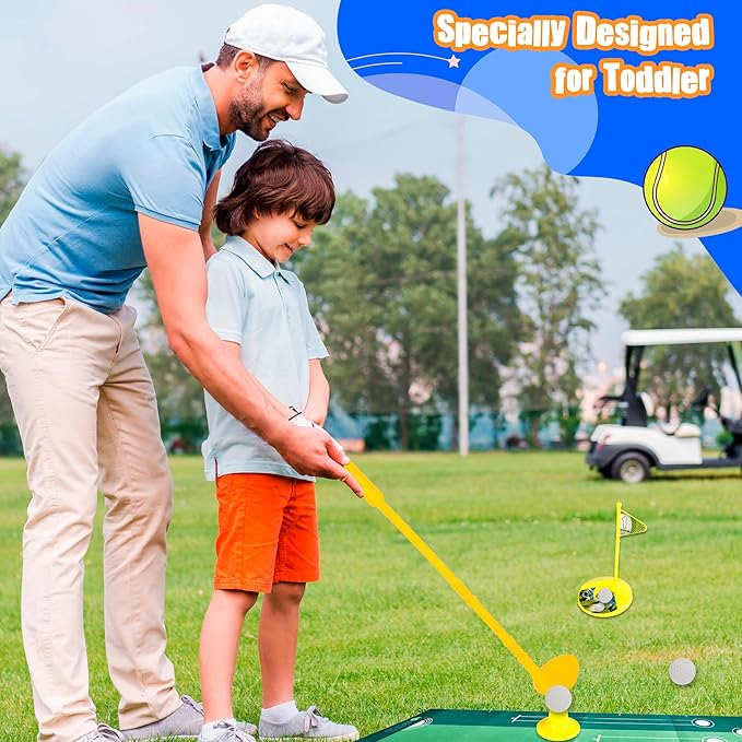 27 Pcs Plastic Mini Golf Set Plastic Toddler Golf Clubs Kids Golf for Outdoor Indoor Educational Golf Birthday Christmas Party Gifts, 3 Colors