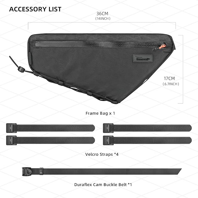 Rhinowalk Bicycle Front Frame Bag Bike Under Top Tube Triangle Bag 2.9L Cycling Accessories Nylon Pack Pouch for MTB Road Bike Cycling Commuting and Outdoor Adventures