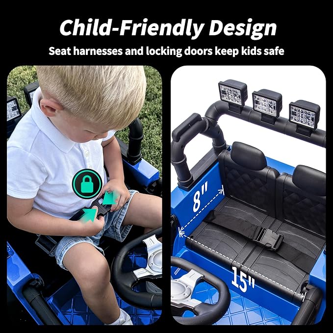 12V Ride on Electric Car, Kids Ride on Toy Truck for Toddlers 3-5 w/Remote Control, 3 Speeds - Blue