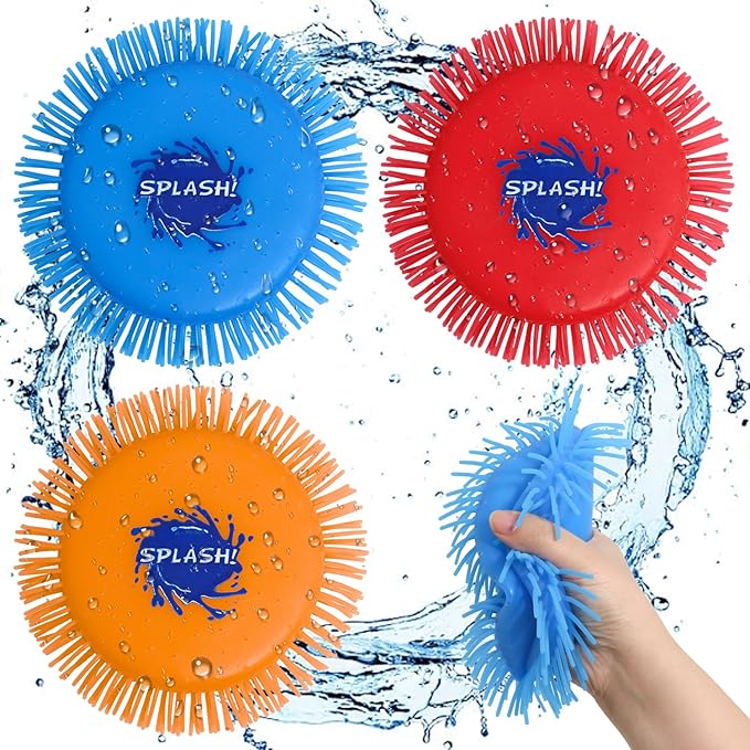 3Pcs Splash Water Flying Discs, Kids Water Splash Toy, Beach Flying Disc Pool Toy, Soft Water Game Disc Outdoor Summer Beach Toys and Swimming Pool Toys for Kids and Adults