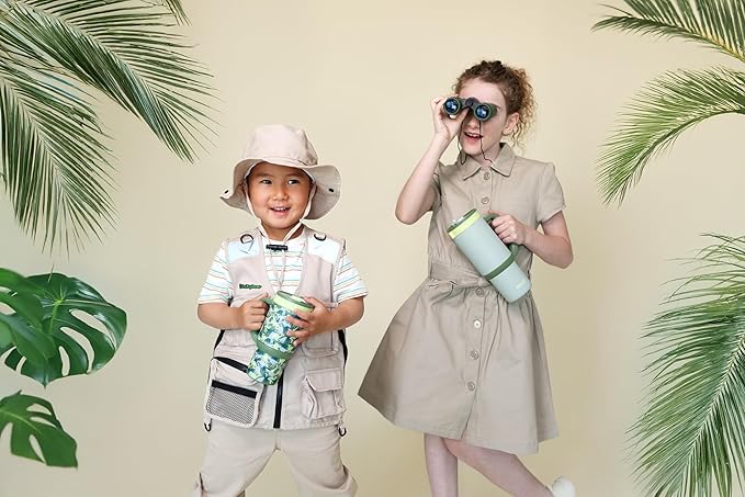 Ello Oasis 14oz Stainless Steel Toddler Tumbler with Handle & Retracting Straw, 100% Leakproof, Double-Wall Vacuum Insulated, Kids Water Bottle for School, BPA Free, Dishwasher Safe, Dinos