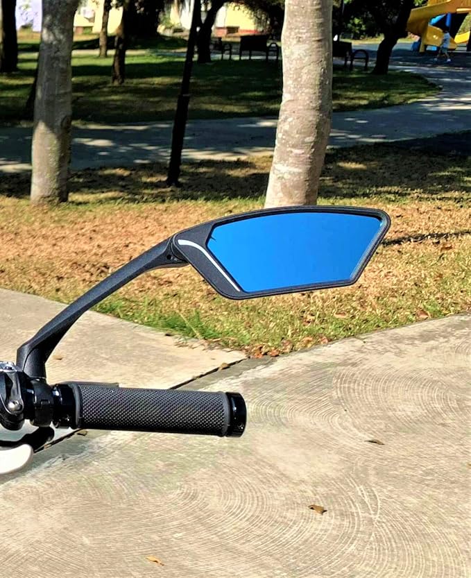 MEACHOW New Scratch Resistant Glass Lens,Handlebar Bike Mirror, Rotatable Safe Rearview Mirror, Bicycle Mirror,ME-010