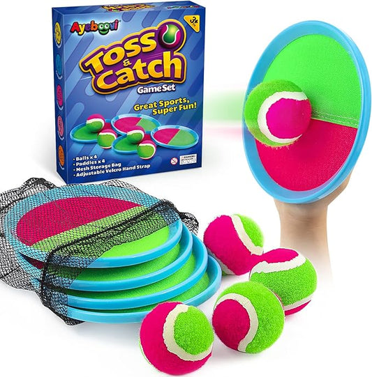 Ayeboovi Toss and Catch Ball Game Outdoor Toys for Kids Yard Games Beach Toys Outside Games for 3 4 5 6 7 8 9 10 Year Old Boys Girls (Upgraded)