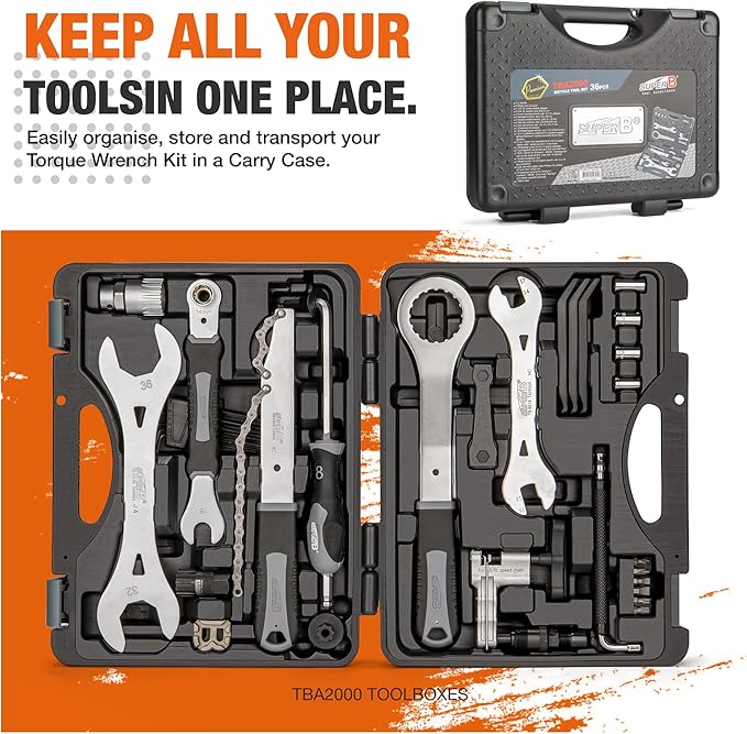 Bicycle Tool Set - Bike Repair Kit with Carry Case - Bike Maintenance Tools for Road Bikes and Mountain Bikes, Repairing Tyres, Brakes, Chains, Pedal, Crank Puller