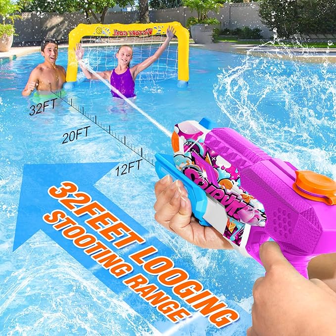 Water Gun for Adults Kids: 600CC 4 Pack Squirt Blasters Super Water Guns for Adults Kids,Water Gun Outdoor Toys High Capacity Summer Soaker for Swimming Pool Beach Fighting, Long Shooting Distance