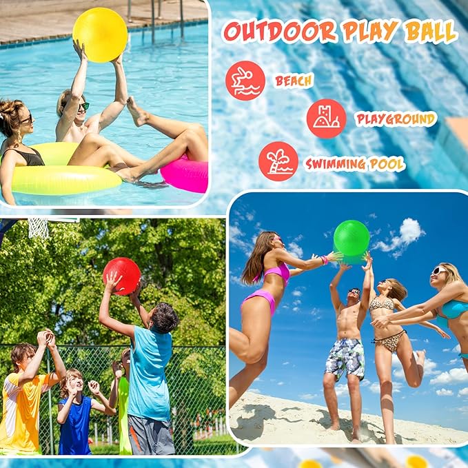 Jerify 12 Pcs Playground Balls Bulk 13 Inch Bouncy Dodgeball Inflatable Kick Balls Kickball Dodgeball Handball for Kids Adults Indoor Outdoor Ball Games Gym Picnic Camp Yoga Exercise