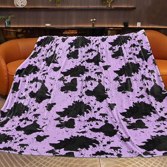 Purple Fleece Blanket King Size - Lightweight Warm Fuzzy Soft Cozy Oversized Bed & Couch Blanket Throw for Adults & Couples All Season 90x108 inches