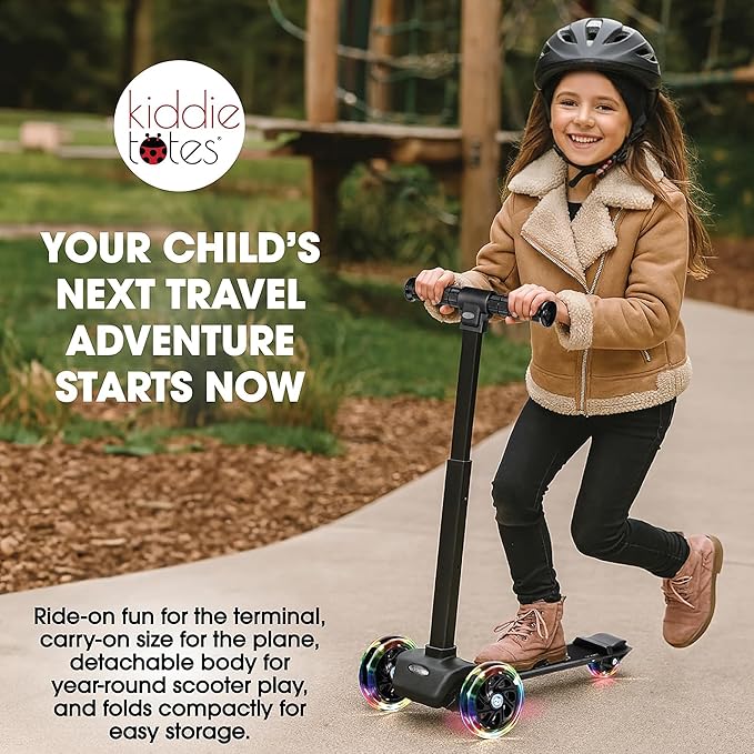 KIDDIETOTES Sesame Street 4-in-1 Detachable Scooter Luggage for Kids – Ride-On Suitcase with Removable Luggage Body, Adjustable Handlebar, Durable Deck & Brake – Carry-On Travel Bag