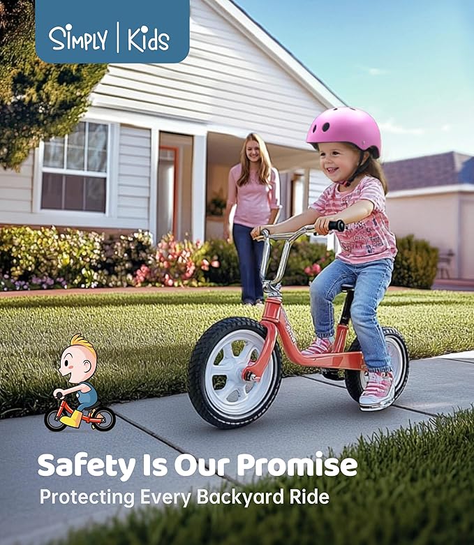 Simply Kids Bike Helmet with DIY Stickers, CPSC & CE Certified - Toddler Helmet for Skateboard Roller-Skating Bicycle Scooter