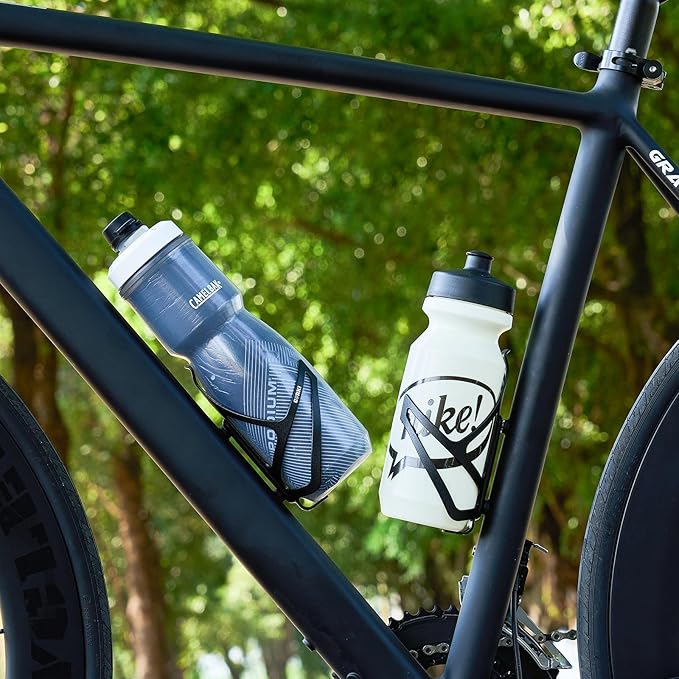 Corki Cycles Bike Water Bottle Holder Aluminum Alloy, Universal Bike Water Bottle Cage for Road, Mountain and Gravel Bikes - 2 Pack - Black