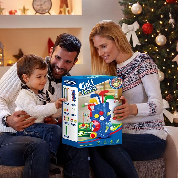 Letapapa Toddler Golf Set, Upgraded Kids Golf Clubs with Putting Mat, Toys for Boys 3 4 5+ Years Old, Indoor Outdoor Sports Golf Toys with 4 Clubs, 8 Balls, 2 Practice Holes, Shoulder Strap, 20 PCS