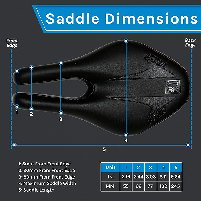 ISM PS Series No Nose Bike Saddle - Noseless Bike Seat Designed for Triathletes, Time Trial Riders, and Road Racers - Patented Split Nose Bicycle Saddle Designed for Reduced Discomfort