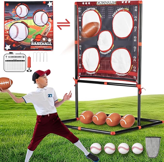 Football Toss Game for Kids Ages 3-8 - Outdoor Toy for Backyard, Beach & Camping for Toddlers & Family Party Fun
