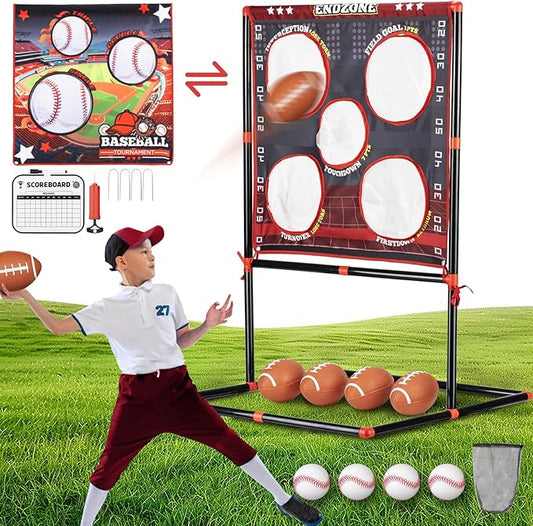 Football Toss Game for Kids Ages 3-8 - Outdoor Toy for Backyard, Beach & Camping for Toddlers & Family Party Fun