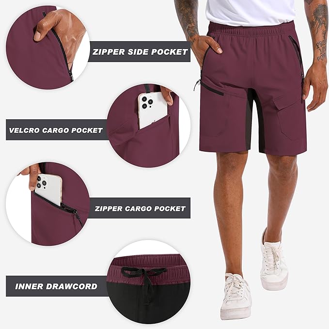 Men's Mountain Bike Shorts 3D Padded Baggy Bicycle Riding Cycling Shorts Quick Dry Lightweight Biking Shorts