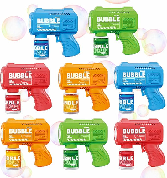 8-Pack Automatic Bubble Gun,Bubble Machine Blower Outdoor Toys for Toddlers Ages 1-8 Gifts Wedding Party Favors
