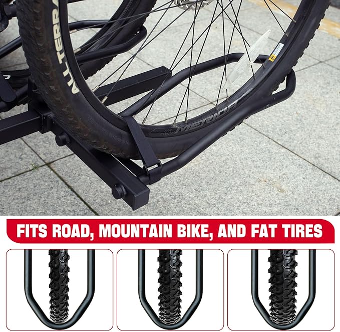 2-Bike Hitch Mounted Platform Bicycle Rack Foldable Bike Carriers for Cars Trucks SUVs Minivans with 2" Hitch Receiver