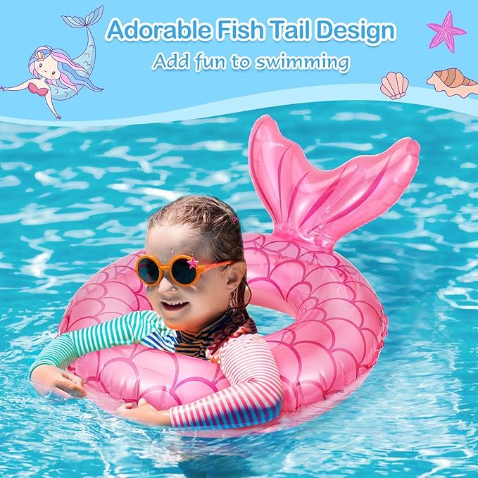 MoKo Inflatable Swimming Ring, Cute Pool Float Tube Decorations Swim Tubes Outdoor Pool Beach Water Floats Party Supplies Floaties