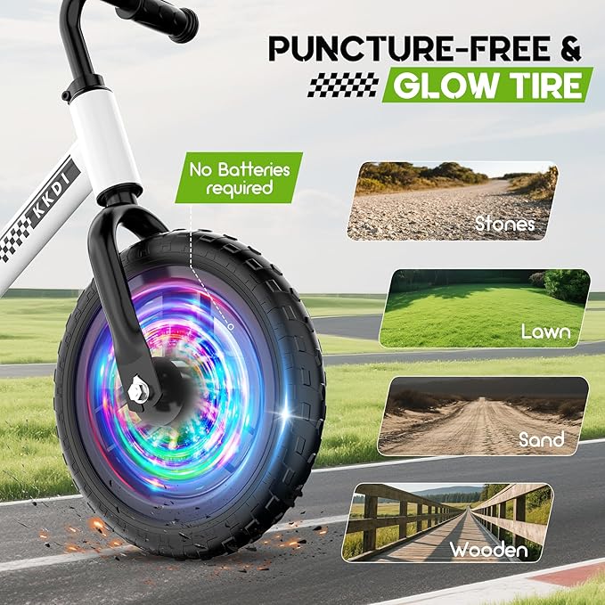 Toddler Balance Bike for 2-5 Year Old,Kids Balance Bike with Fender,Kids Bicycle for 2 3 4 5 Years Old Boy Girl Birthday Christmas Toy Gift,Adjustable Seat/Handlebar,Flat-Free LED Tires,10Min Assembly