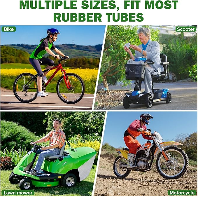 72 PCS Bike Tire Patch Kit - Bicycle Tube Patch Kit Tool Set - 4 Sizes Vulcanizing Patches for Road, Mountain Bike, Scooter, Ebike - Cycling Emergency Flat Tire Repair