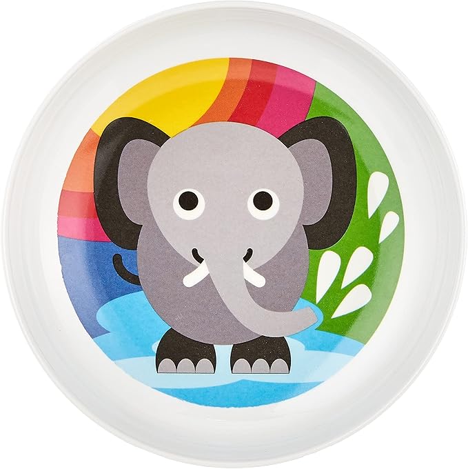 French Bull 4pc Toddler Kids Feeding Melamine Tableware Flatware BPA Free Dishwasher Safe, Durable Plate, Cup, bowl, Divided Tray Dinnerware Set, Jungle, 4pc bowl set (74291)